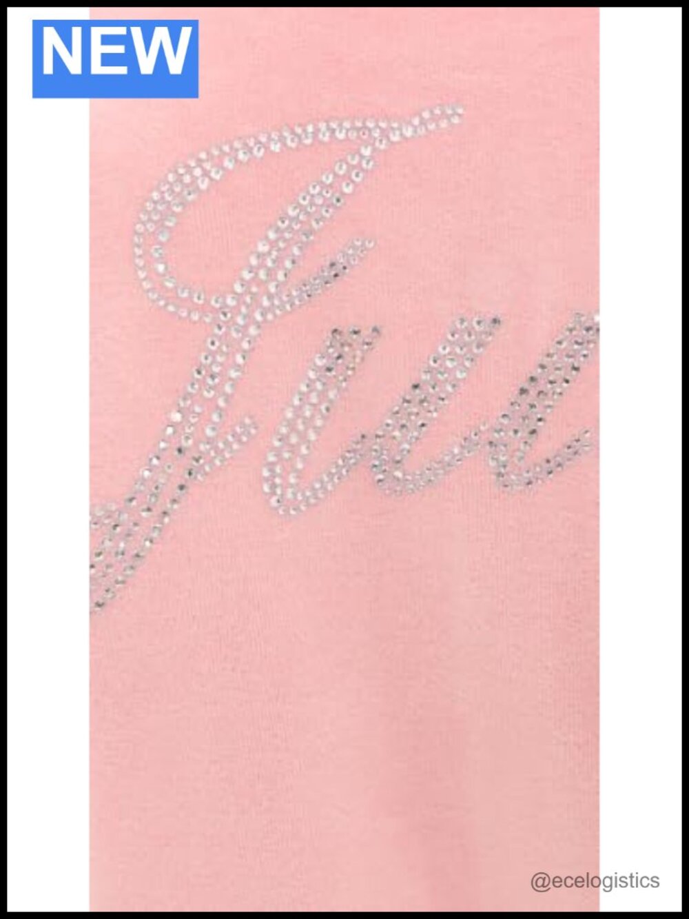 Velour Zip Hoodie with Rhinestone Lettering - Picture 5 of 5